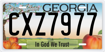 GA license plate CXZ7977
