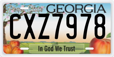 GA license plate CXZ7978