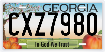 GA license plate CXZ7980