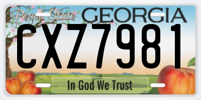 GA license plate CXZ7981