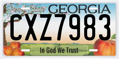 GA license plate CXZ7983