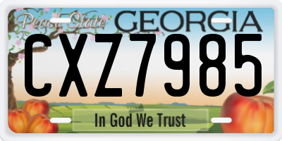GA license plate CXZ7985