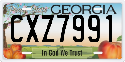 GA license plate CXZ7991