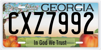 GA license plate CXZ7992