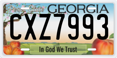 GA license plate CXZ7993