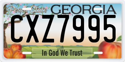 GA license plate CXZ7995