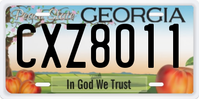 GA license plate CXZ8011