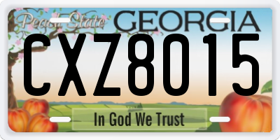GA license plate CXZ8015