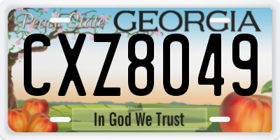 GA license plate CXZ8049