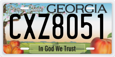 GA license plate CXZ8051