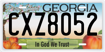 GA license plate CXZ8052