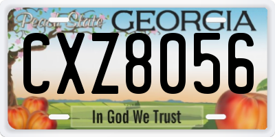 GA license plate CXZ8056