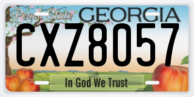 GA license plate CXZ8057