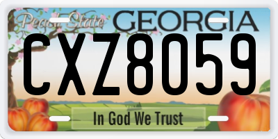 GA license plate CXZ8059