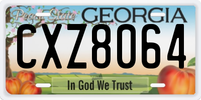 GA license plate CXZ8064