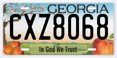 GA license plate CXZ8068