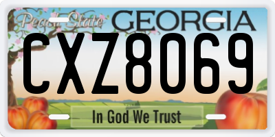 GA license plate CXZ8069