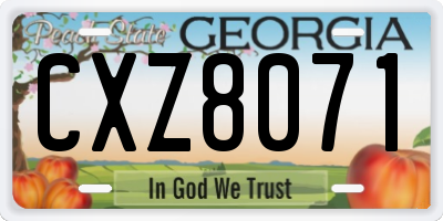 GA license plate CXZ8071