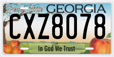 GA license plate CXZ8078