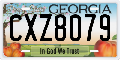 GA license plate CXZ8079