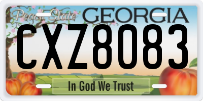 GA license plate CXZ8083