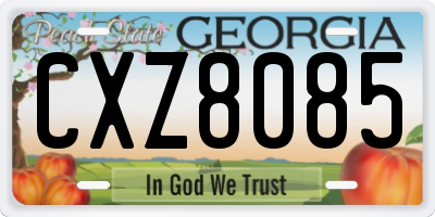 GA license plate CXZ8085
