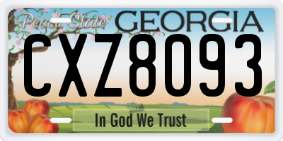 GA license plate CXZ8093