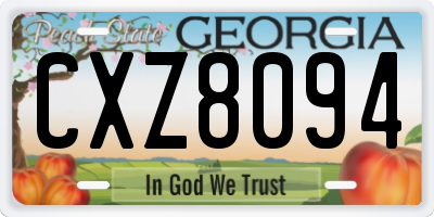 GA license plate CXZ8094