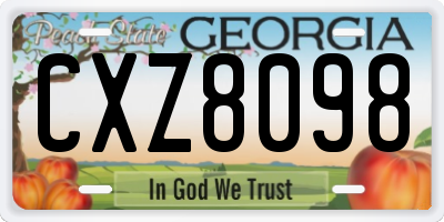 GA license plate CXZ8098