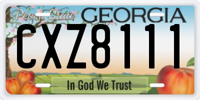 GA license plate CXZ8111