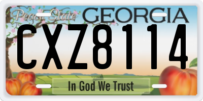 GA license plate CXZ8114