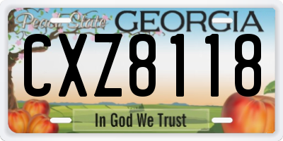 GA license plate CXZ8118