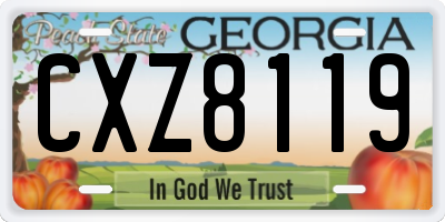 GA license plate CXZ8119