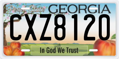 GA license plate CXZ8120