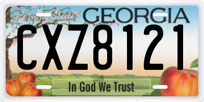 GA license plate CXZ8121