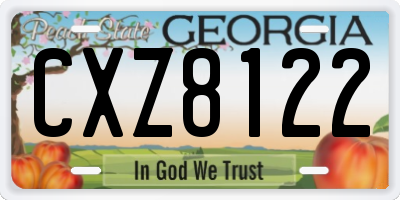 GA license plate CXZ8122