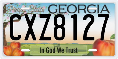 GA license plate CXZ8127