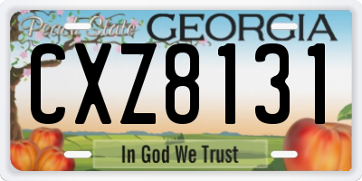 GA license plate CXZ8131
