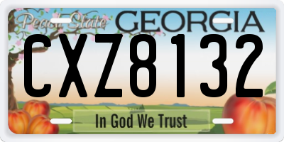 GA license plate CXZ8132
