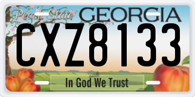 GA license plate CXZ8133