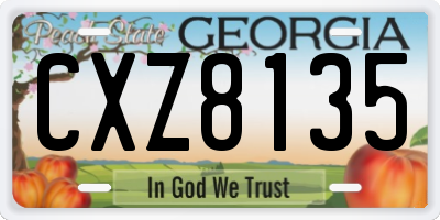 GA license plate CXZ8135