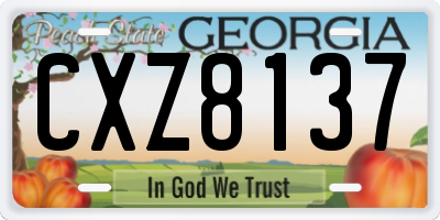 GA license plate CXZ8137