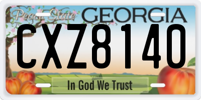 GA license plate CXZ8140