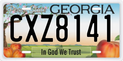 GA license plate CXZ8141