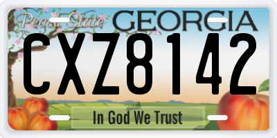GA license plate CXZ8142