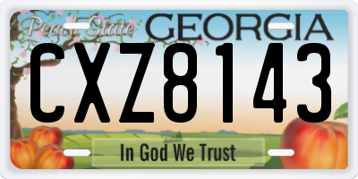 GA license plate CXZ8143