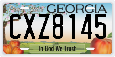 GA license plate CXZ8145