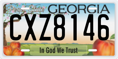 GA license plate CXZ8146