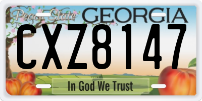GA license plate CXZ8147