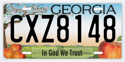 GA license plate CXZ8148